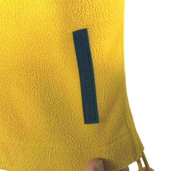 Abercrombie and Fitch Yellow Zipper Fleece Vest, Women's Small, 100% Polyester - Picture 3 of 8